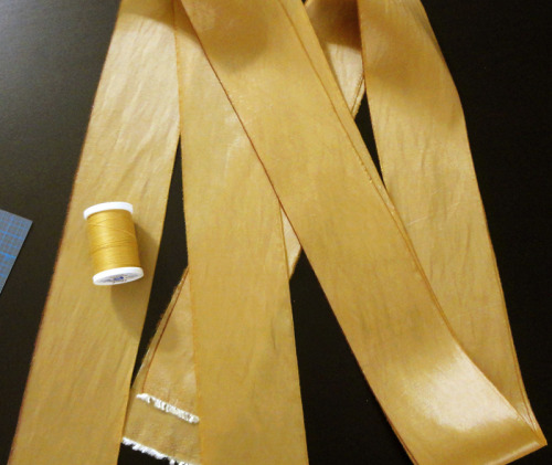 Euphonium skirt progress~ I had a lot of trouble looking for a satin or satin-like fabric that would