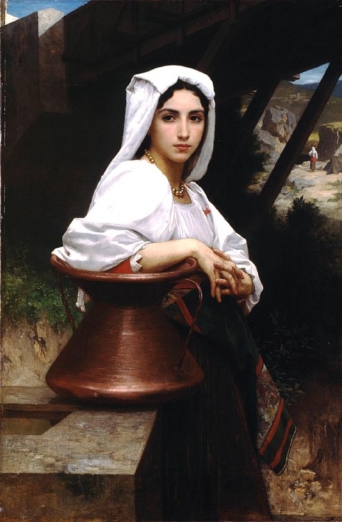 Young Italian Girl Drawing Water by William Adolphe Bouguereau