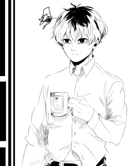 ayatho:  It’s just the drawing from the meme but I thought Haise looks so done. He’s probably like “These kids…”Being a dad must be tough