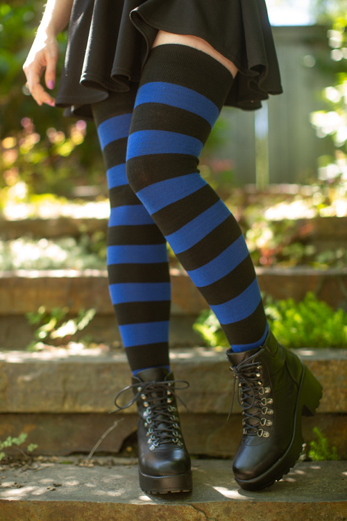 Extraordinarily Longer Rugby Stripes Thigh High Socks  This bold new take on our Extraordinarily Lon