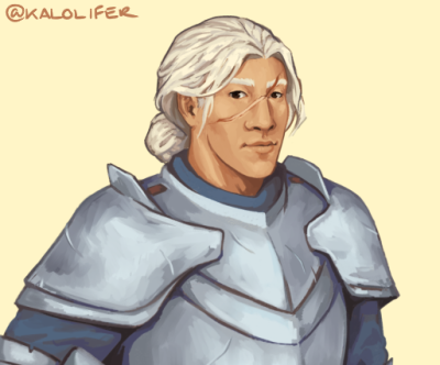 commission for @prancingpterodactyls of her human paladin Tau!