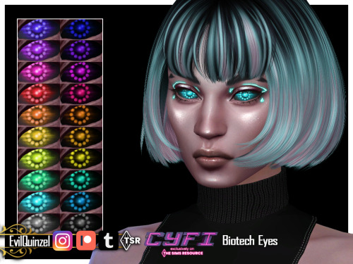 evilquinzel: Futuristic eyes for your cyborg or robot sims! - Facepaint category;- Female and male;-
