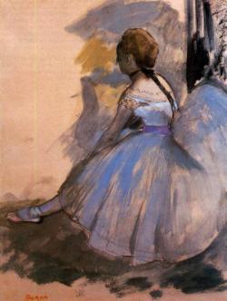 impressionism-art-blog: Dancer Seated (study)