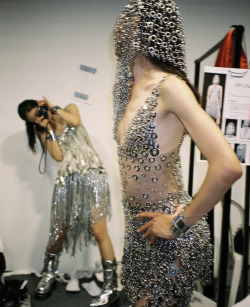 softestaura:Mika Schneider and HyunJi Shin backstage for Paco Rabanne SS23