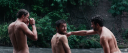 celebrityscenes:  Alex Russell, Joel Jackson and Daniel Radcliffe in Jungle