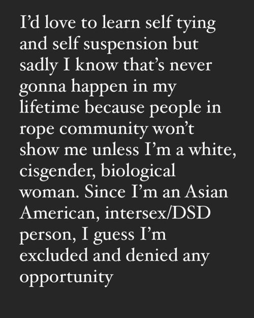 Yeap, I have seen discrimination in the rope community, systemic racism and ableism. #Rope #shibari 