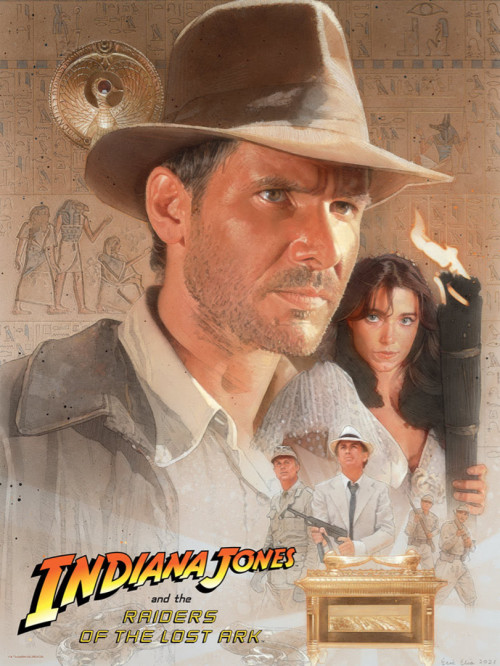 geekynerfherder:‘Indiana Jones’ by Eric Elia.Officially licensed 18" x 24" lithograph prin