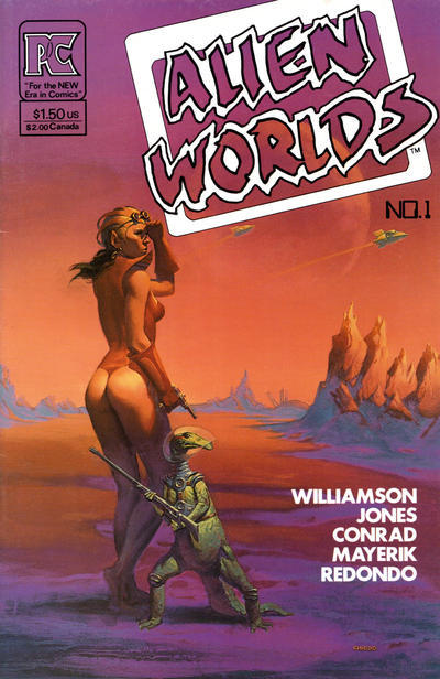 pulpsandcomics2:  Alien Worlds #1    December 1982      cover by Joe Chido