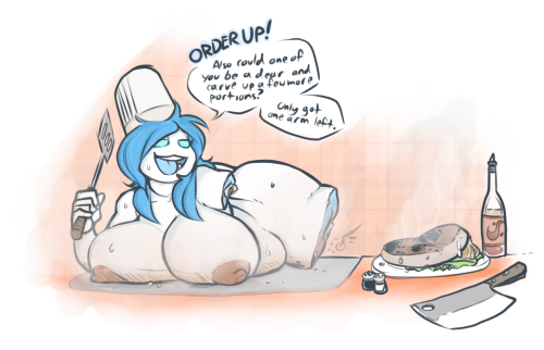 askbibiche: [ Bibiche likes to help cook, but after a certain point in it can be a bit difficult. ][