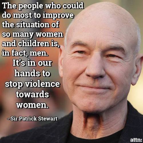 TW for domestic violence, abuse, victim blamingSir Patrick Stewart speaks out against domestic viole