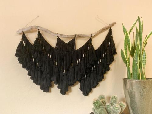 Black Fringe & Tassel Tapestry //RadicalSouls