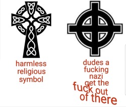 organasrey: how to react to 2 different types of celtic cross that you might see tattooed on someones arm