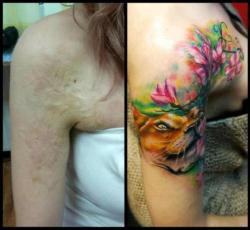 skindeeptales:  Amazing scar covering tattoos