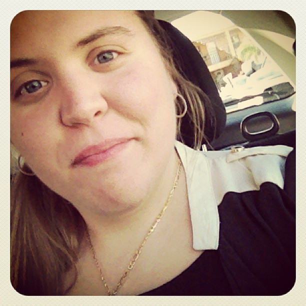 #selfie #black #white #dinner #florida #car #tired #blonde #blueeyes