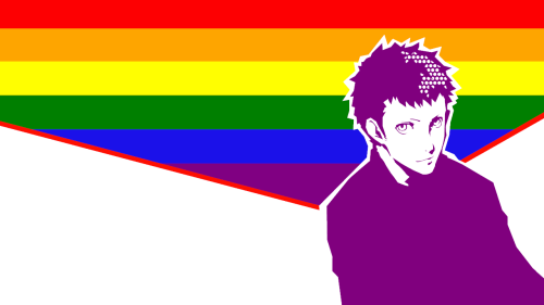 Rainbow + Lesbian Ryuji edits for anonCredit me if using the icons or headers, rb if saving the wall