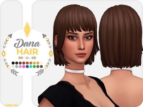 nords-sims: Dana Hair:Hey guys! So I made a shorter version of my Diana Hair.Special thanks to @nola