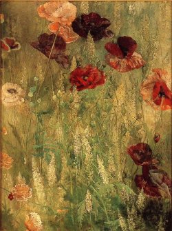 loumargi:Poppies and Italian mignonette. Maria Oakey Dewing,1891.