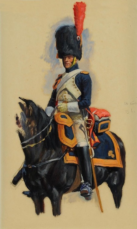 napscloset:Étude d’un Grenadier à Cheval de la Garde Impériale - Lucien Rousselot
