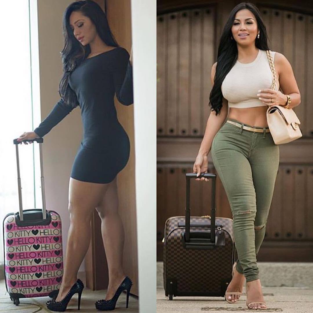 sexiestcreations:  @missmelissaalvarez &amp; @missdollycastro Rollin they luggage