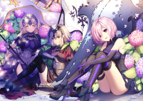 ”Let’s take a break?” | Pixiv + TwitterFull version of the cover for my FGO fanbook, Chaldea Garden!