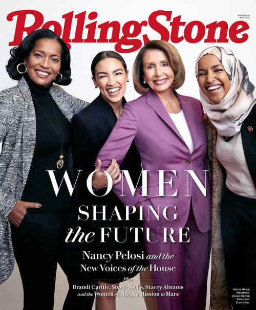 Nancy Pelosi, Alexandria Ocasio-Cortez, Ilhan Omar and Jahana Hayes appear on our #WomenShapingtheFu