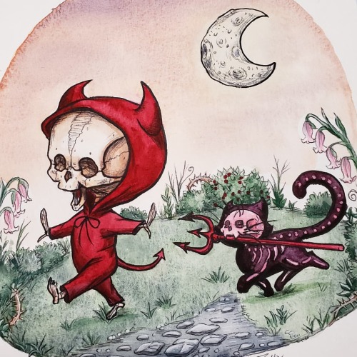 Adding color to the skellies! Little Devil is up first. Do they make devil theme pjs? I need to know