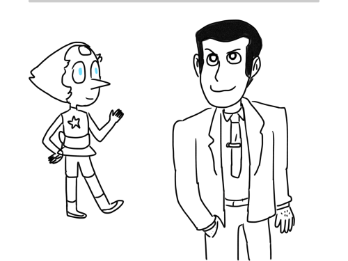 Me drawing Lupin III and Pearl 3 years later