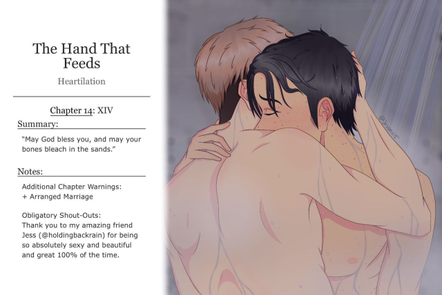The Hand That Feeds, A Mafia AURating: Explicit (18+) Chapter: 14 of 15
Ships: JeanMarco
Mentioned Characters: Marco Bodt, Historia Reiss, Petra Ral, Jean Kirschtien
Chapter Summary: “May God bless you, and may your bones bleach in the sands.”**Fanart done by, @jessmic on twitter! I LOVE YOU!**                                      Click Here To ReadNote: Please read the tags, as well as the beginning chapter notes to each chapter for potential triggers/warnings. It can get a bit heavy. #jeanmarco#jean kirschtien#jean kirstein#Marco Bott#marco bodt#marujean#aot#snk #attack on titan  #shingeki no kyojin #mafia au#jeanmarco fic