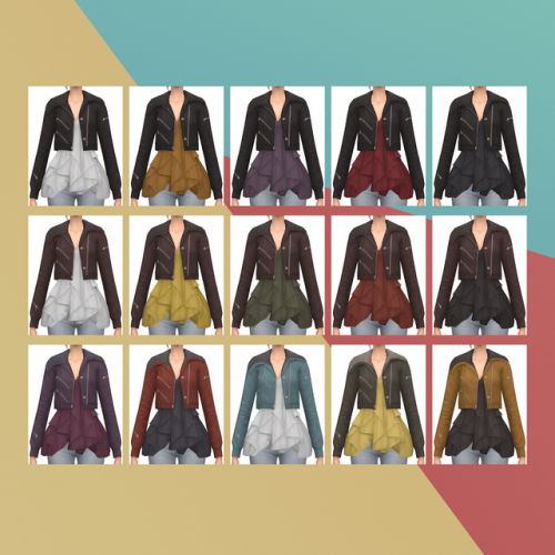 bustedpixels: Trend Ruffle Jacket S3 Conversion Base Game Compatible Non Default Base Game Compatibl