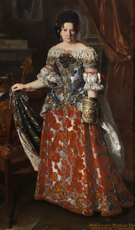 Mid-late 17th century Italian costume;Portrait of Anna Giuseppa Monialis, attr. to Pier Frances