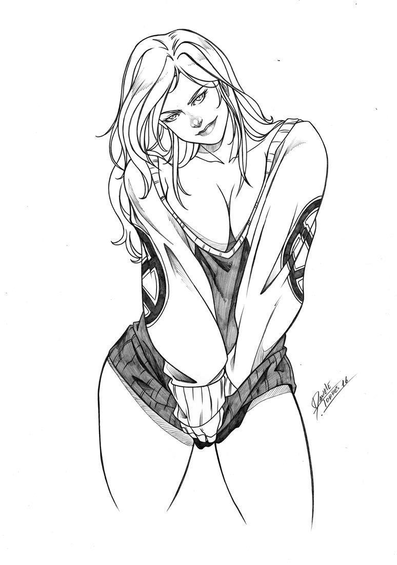 proudstar81:  Harley Quinn Supergirl Captain Marvel Domino Spider Woman Jean Grey
