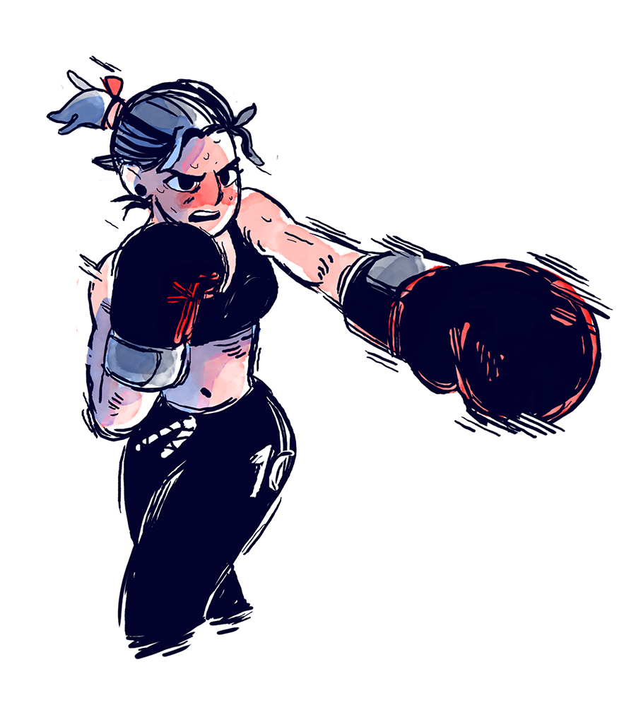toonimated:  More boxing women! Inspired from some pinterest pics.