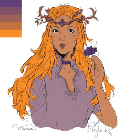 tandem-fandom:An amazing Inktober drawing by @crys-sketchblog of Keyleth from Critical Role Colored 