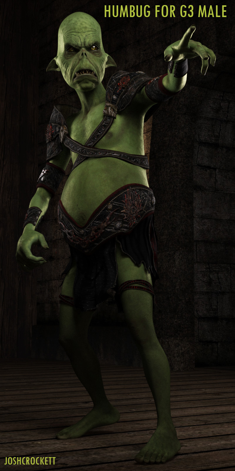  A beautiful highly detailed goblin inspired character and texture set  for the Genesis