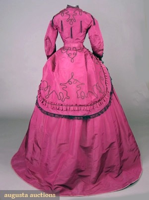 Silk Faille Day Dress with Braid Trim, ca. 1869via Augusta Auctions