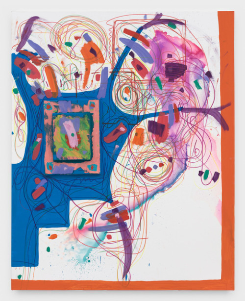 Joanne Greenbaum Untitled, 2019 Oil, acrylic, neo-color and marker on canvas