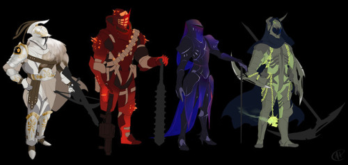 ghosterisk: Three out of four boss characters done for the Bike Knight. Reuploaded and reblogged since I got all four done with changes! 