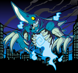 Had an idea for a ghost kaiju. :3