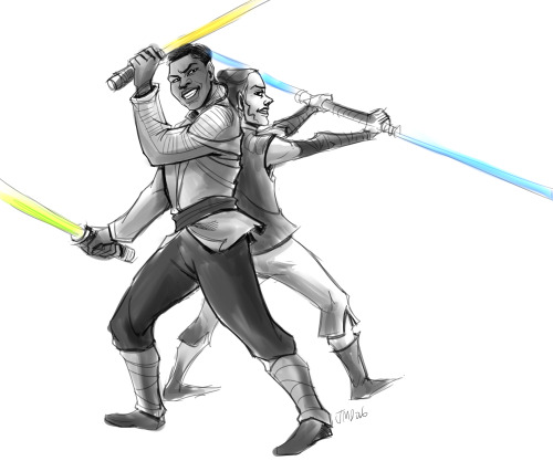 unequivocally-b:payroo:dual wielding is my favorite and finn is my favorite so i want my favorite to