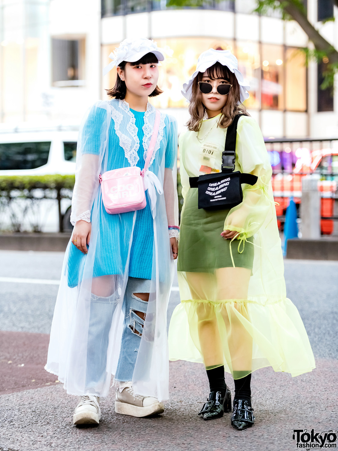 tokyo-fashion:  20-year-old cafe staffers Sawa and Eto on the street in Harajuku