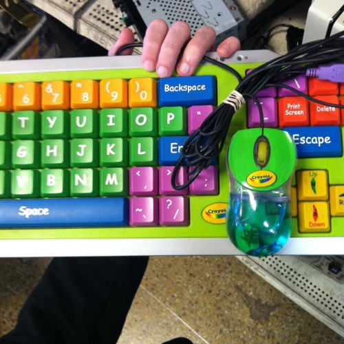 rotatingfloor: found this sick keyboard at the thrift store and the mouse that comes with it is sick