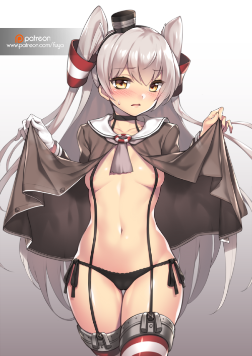 fuyahana:   Amatsukaze, Patreon’s October reward.There’s a NSFW version preview with some extra feature on my Pixiv ► http://www.pixiv.net/member_illust.php?mode=medium&illust_id=60439264October patrons get the version without that cat in the