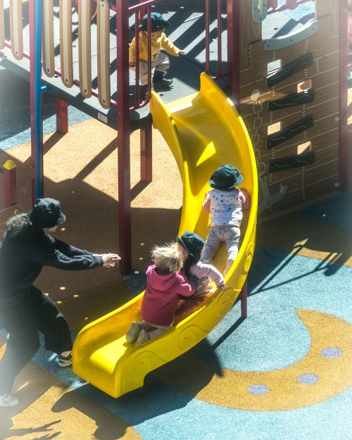 Three kid pile up!As witnessed from my Sydney quarantine room window.Sydney Quarantine Series #3