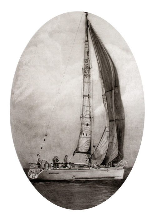 A fun few weeks of nautical portraits in pencil and powdered graphite1. ‘White Knight’2. The Yacht R