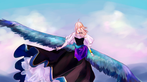 christinethethunnus: Gilgamesh and Arturia (for ADOCAC au)to the skies; reigning over the skies, o