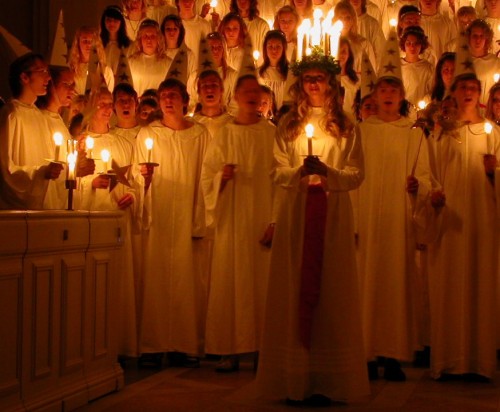 Saint Lucy’s Day (Dec. 13) is a major feast day in Scandinavia, with their long dark winters. Saint 