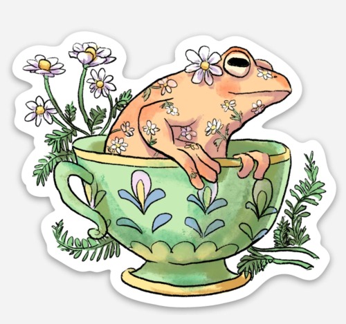 sosuperawesome:Teacup Frog StickersSysrikkas Shoppe on Etsy