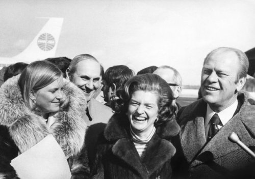 1976: Betty Ford, on the campaign trail with her husband, Gerald Ford, right, in New Hampshire. “Pri