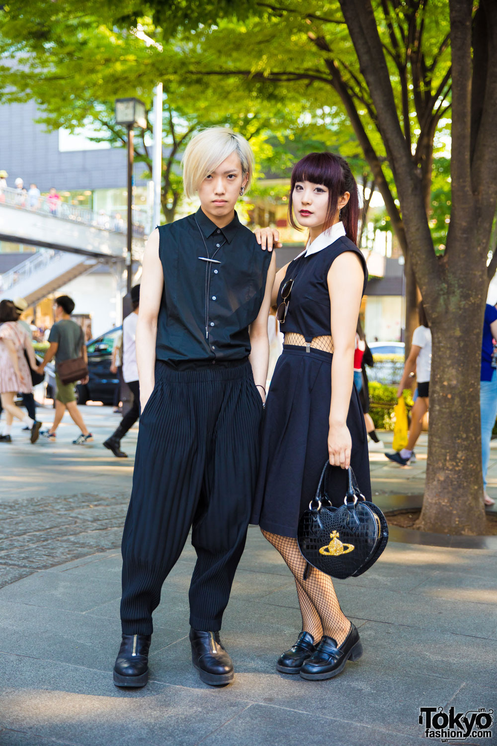 tokyo-fashion:  21-year-old Kota and 19-year-old Aoi on the street in Harajuku wearing