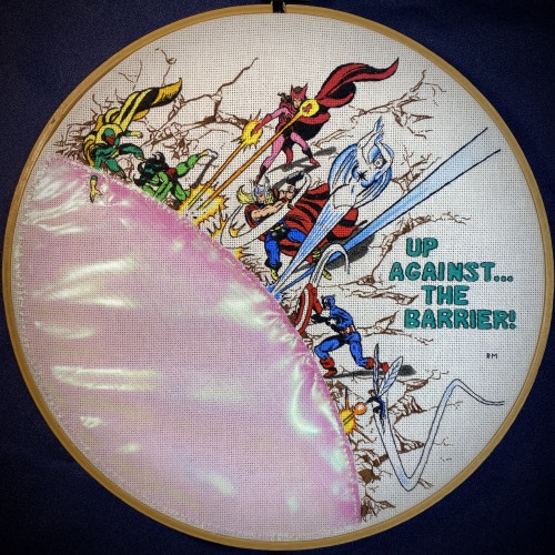 cover of The Avengers #233 by John Byrne and Joe Sinnotta hand-embroidery remake, created with embro